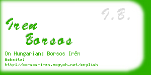iren borsos business card